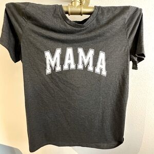 NWOT women’s Tshirt L Heather grey poly/elastane stretch buttery soft w “MAMA”